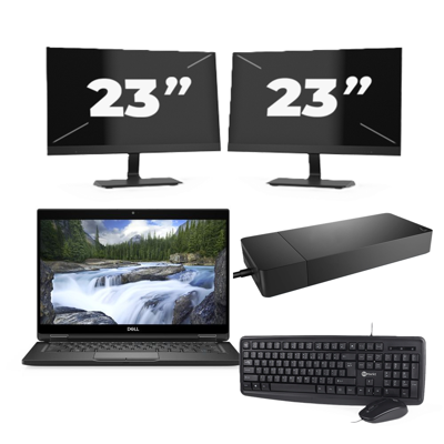 Dell XPS 13 7390 - Intel Core i7-10e Generatie - 13 inch - 16GB RAM - 256GB SSD - Windows 11 Home + 2x 23 inch Monitor