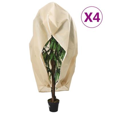 Plantenhoezen met ritssluiting 4 st 70 g/m² 1,2x1,8 m