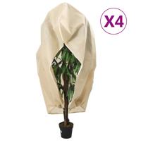 Plantenhoezen met ritssluiting 4 st 70 g/m² 1,2x1,8 m