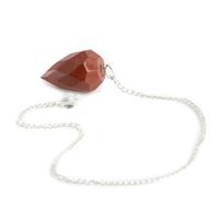 Pendel Edelsteen Rode Jaspis Diamant Geslepen