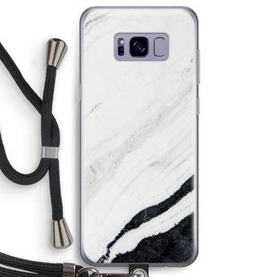 Elegante marmer: Samsung Galaxy S8 Transparant Hoesje met koord