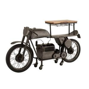 J-Line bar Motorfiets - metaal|hout - donkergrijs