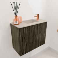 Toiletmeubel Mondiaz Joya Dlux | 50 cm | Meubelkleur Shadow | Faye wastafel Opalo Wasbak Rechts | 1 kraangat
