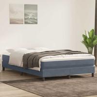Boxspring met matras fluweel donkergrijs 140x220 cm