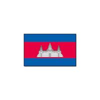Vlag Cambodja - 90 x 150 cm - feestartikelen - Landen thema - supporter - decoratie - met ringen