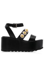 Fabrizio Viti sandales à appliques fleurs 80 mm - Noir