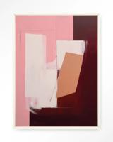 Urban Cotton Wandkleed 'Red Fields' 80 x 110cm in Floating Frame - off white