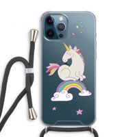 Regenboog eenhoorn: iPhone 12 Pro Transparant Hoesje met koord Regenboog eenhoorn: iPhone 12 Pro Transparant Hoesje met koord