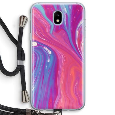 Paarse stroom: Samsung Galaxy J5 (2017) Transparant Hoesje met koord