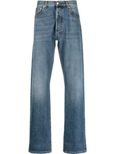 Alexander McQueen jean droit à ourlet retroussé - Bleu