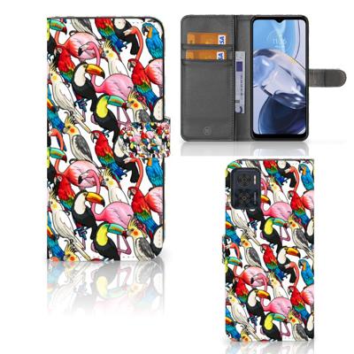 Motorola Moto E22 | E22i | Telefoonhoesje | Met pasjeshouder | Birds