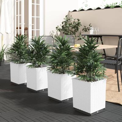 Plantenbakken 4 st 30x30x37 cm polypropeen wit