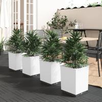 Plantenbakken 4 st 30x30x37 cm polypropeen wit Plantenbakken 4 st 30x30x37 cm polypropeen wit