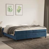 Boxspring met matras fluweel donkerblauw 200x200 cm