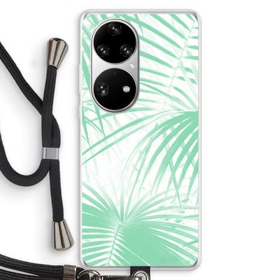 Palmbladeren: Huawei P50 Pro Transparant Hoesje met koord