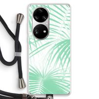 Palmbladeren: Huawei P50 Pro Transparant Hoesje met koord