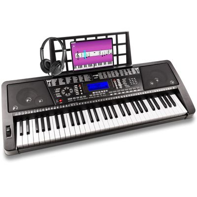 MAX KB12P midi keyboard met 61 aanslaggevoelige toetsen en koptelefoon MAX KB12P midi keyboard met 61 aanslaggevoelige toetsen en koptelefoon