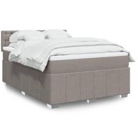 Boxspring met matras stof taupe 140x200 cm