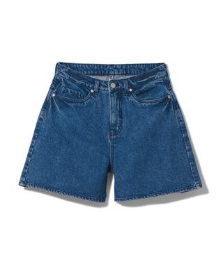 HEMA Dames Denim Short Middenblauw (middenblauw)