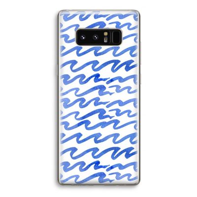 Blauwe golven: Samsung Galaxy Note 8 Transparant Hoesje