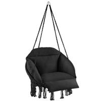 tectake® - Comfortabele Hangstoel Samira - zwart - 404877