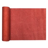 Santex Kerst tafelloper op rol - rood glitter - 28 x 300 cm - polyester - Tafellakens