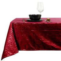 Unique Living tafelkleed kerst -rood - gouden streep-250 x 145cm - Tafellakens - thumbnail