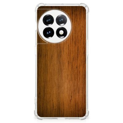 OnePlus 11 Stevig Telefoonhoesje Donker Hout OnePlus 11 Stevig Telefoonhoesje Donker Hout