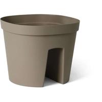 Vaso per balaustra - GARDEN ID Smile - Tortora 30 cm - Si adatta a tutte le balaustre - Riserva d'acqua - riciclato e riciclabile al 100%