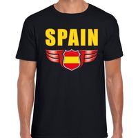 Spain landen t-shirt Spanje zwart voor heren