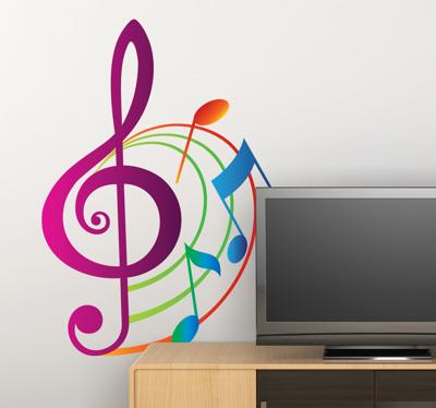 Sticker kleuren muzieknoten