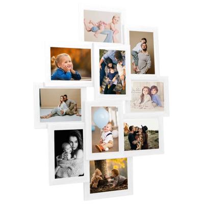 VidaXL Fotolijst voor 10x(13x18 cm) foto mdf wit