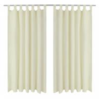 VidaXL Micro-satijnen gordijnen met ringen 140 x 245 cm 2 stuks (creme)
