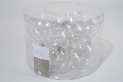 10 kerstballen transparant helder glans 60 mm - Ksd