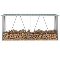 Haardhoutschuur 330x84x152 cm gegalvaniseerd staal groen