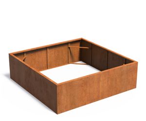 Cortenstaal plantenbak CARREZ zonder bodem 200x200x60cm.