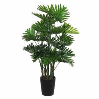 Grote kunstplant - Philodendron - groen - 120 cm - zwarte pot - kamerplant