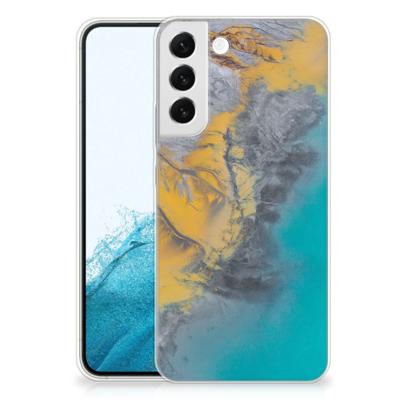 Samsung Galaxy S22 Plus | TPU | Siliconen hoesje | Marble Blue Gold