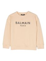Balmain Kids sweat à logo imprimé - Marron