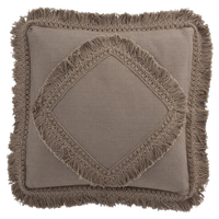 J-Line Kussen Franje Vierkant 45 x 45 - thumbnail