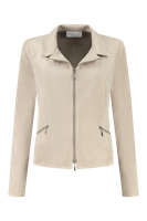 Helena Hart 7525 - Zipper Suedine Blazers Greige