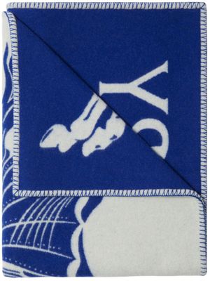 Burberry couverture à logo en jacquard - Noir