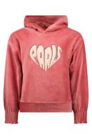 MAYCE Meisjes hoodie rib velours - Rouge