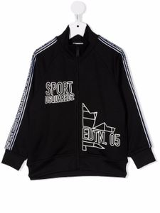 DSQUARED2 KIDS veste zippée à logo imprimé - Noir