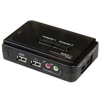 StarTech.com 2-poort USB KVM-switch Zwart met Audio en Bekabeling