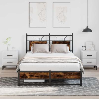 Bedframe zonder matras hout gerookt eikenkleurig 120x200 cm