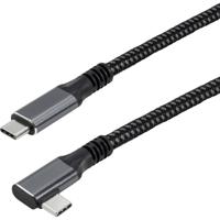Maxtrack C531-3WL USB-kabel USB 3.2 Gen2 USB-C stekker 3 m Zwart Stekker past op beide manieren, Vergulde steekcontacten, 90° haaks naar links