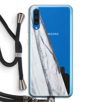 Gestreepte marmer: Samsung Galaxy A50 Transparant Hoesje met koord