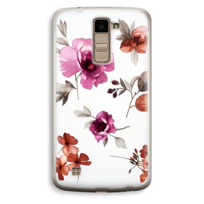 Geschilderde bloemen: LG K10 (2016) Transparant Hoesje