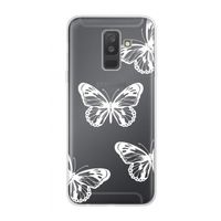 White butterfly: Samsung Galaxy A6 Plus (2018) Transparant Hoesje